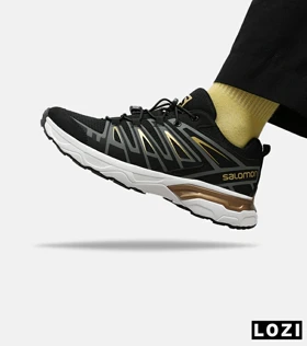 کفش کتانی بزرگ پا مشکی سفید طلایی Salomon X ULTRA