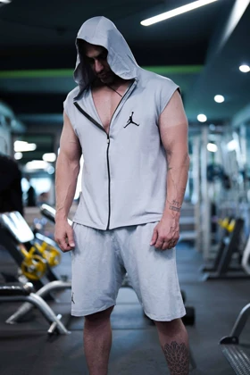 ست هودی و شلوارک وست جردن طوسی JORDAN