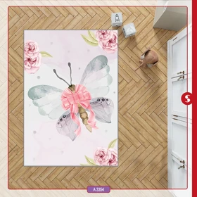 فرشینه اتاق کودک برند مینوریا طرح پروانه کد p-461