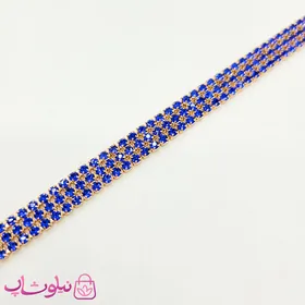 دستبند دخترانه ژوپینگ طرح تنیسی آبی طلایی کد 2491