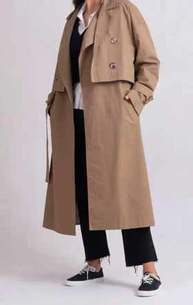 ترنچ کت خاکی زیتونی Kay سه حالته