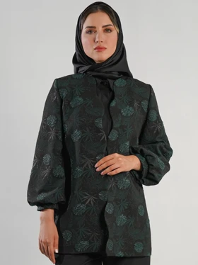 کت ژاکارد آستین پفکی کد 8501