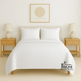 سرویس روتختی کاوری مینیمال طرح برجسته خال‌خالی