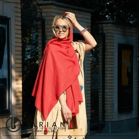 شال کتان راه راه 20338