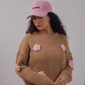 بافت گل برجسته (شکلاتی)