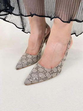 کفش پاشنه‌دار زنانه گوچی نگین‌دار GUCCI کد 1272