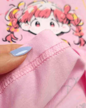 ست راحتی دخترانه نیم آستین دخترک سیلکا