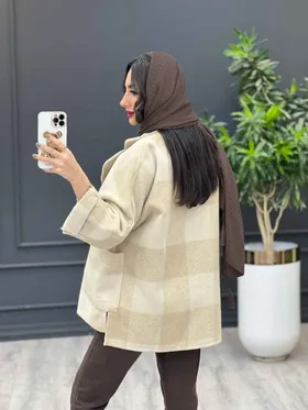 پالتو چهارخونه تک دکمه