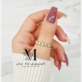 انگشتر ونکلیف برجسته صدفی فری سایز