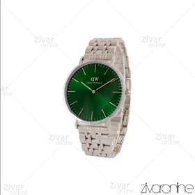 ساعت دنیل ولینگتون مردانه سیلور صفحه سبز خطی 104859