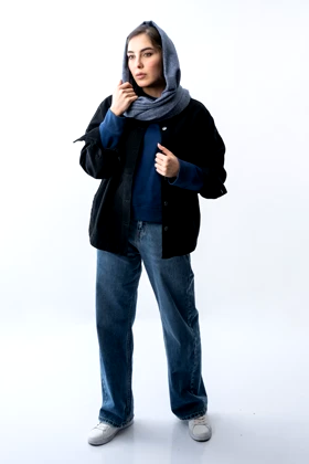 کت اف شولدر جین زنانه