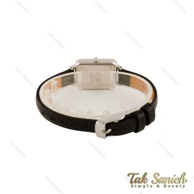 ساعت دنیل ولینگتون زنانه مستطیلی بند چرم سیلور مشکی DW-5632-L