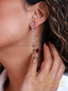 گوشواره زنانه طرح طلا-نگین کد E1196