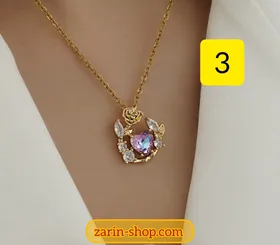 گردنبند استیل آویزدار زنانه طرح طلا
