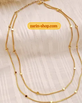 گردنبند زنانه استیل دو ردیفه