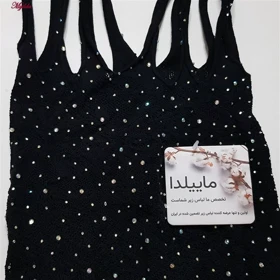 سرهمی فانتزی زنانه مدل نگین‌دار کد 4860-7177 رنگ مشکی