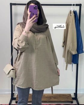 تونیک مانتویی جنس شانتون نخ
