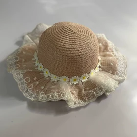 کلاه ساحلی بچگانه حاشیه گل بابونه