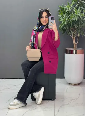 مانتو کتی چهاردکمه یقه آرشال