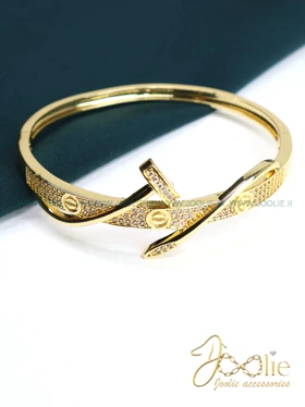 دستبند زنانه طرح طلا میخ کارتیه Cartie کد B2187 (طلایی)