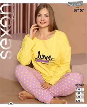بلوز شلوار سایز بزرگ زنانه رنگ زرد