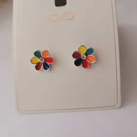 گوشواره شکوفه رنگین کمان