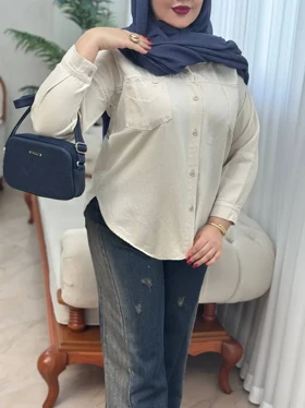 مانتو کتان مداد رنگی 3106