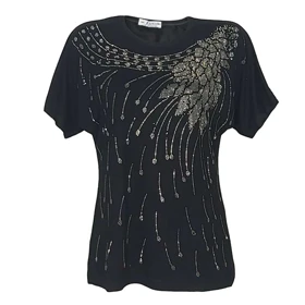 تیشرت زنانه ویسکوز نگین‌دار