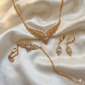 سرویس کامل برند شین مدل «خورشید توری» | آبکاری طلا 24 عیار با گارانتی 1 ساله