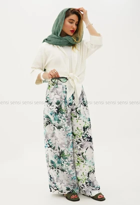 ست شومیز شلوار گره‌ای کد1005463