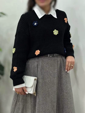 بلوز بافت گل‌دار مدل آلاله کد 40210