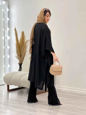 مانتو آستین دوبل بغل بند دار