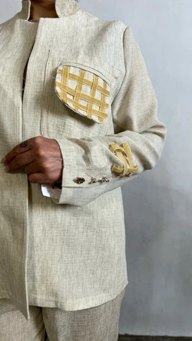 کت و شلوار پاپیونی زنانه جنس شانتون