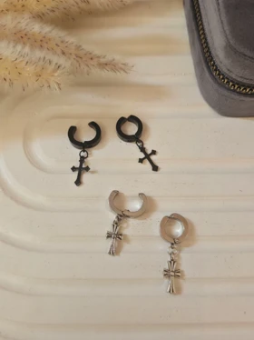 پیرسینگ صلیب فیک کروم هارتز بدون سوراخ