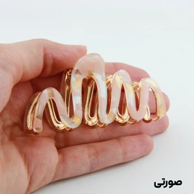 کلیپس دخترانه فلزی مدل موج آبرنگی (صورتی)