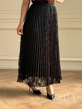 دامن پلیسه تور طرحدار قد 97