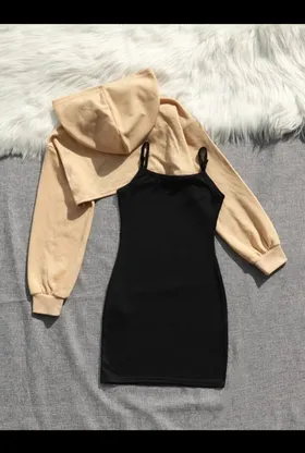 ست کراپ کلاهدار و تونیک خرسی 0004