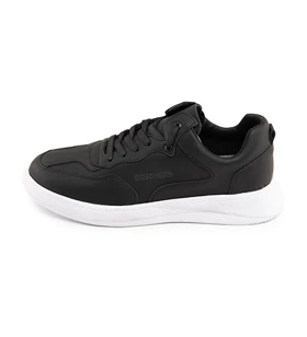 کفش روزمره مردانه Skechers چرم مصنوعی بند دار مشکی