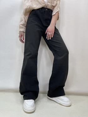 شلوار جین زنانه نیم بگ کمر کش