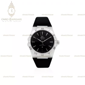 ساعت مچی امگا کانستلیشن بند مشکی صفحه مشکی Omega Constellation