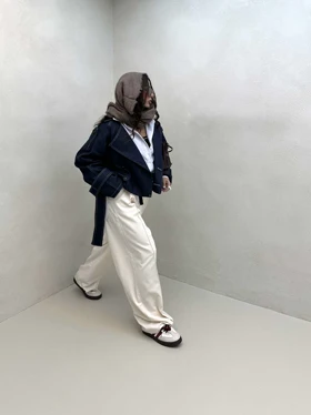 کت جین آستین بنددار