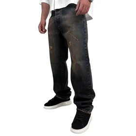 شلوار جین بگ مردانه آبی مدل زاپ