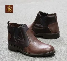 نیم بوت مردانه چرم بغل زیپ‌دار