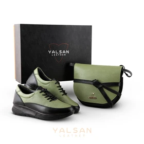 ست کیف و کفش زنانه چرم یلسان مدل برکه کد 932-RUFIYA-MC