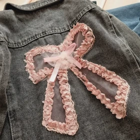 کت جین وارداتی دخترانه طرح پاپیون