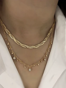 گردنبند آویز اشکی دخترانه ژوپینگ667