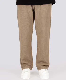 شلوار کنفی بگ و کمر کش کرم تیره 1020