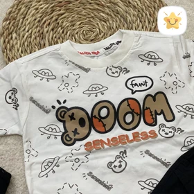 تیشرت شلوارک کتان (دختر و پسر) BOOM مناسب 1 تا 8 سال