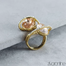 انگشتر جواهری نگین‌دار با سنگ سواروسکی 30100