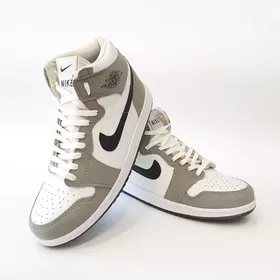کفش ساق‌دار ورزشی نایکی مدل ایر جردن Air jordan طوسی سفید